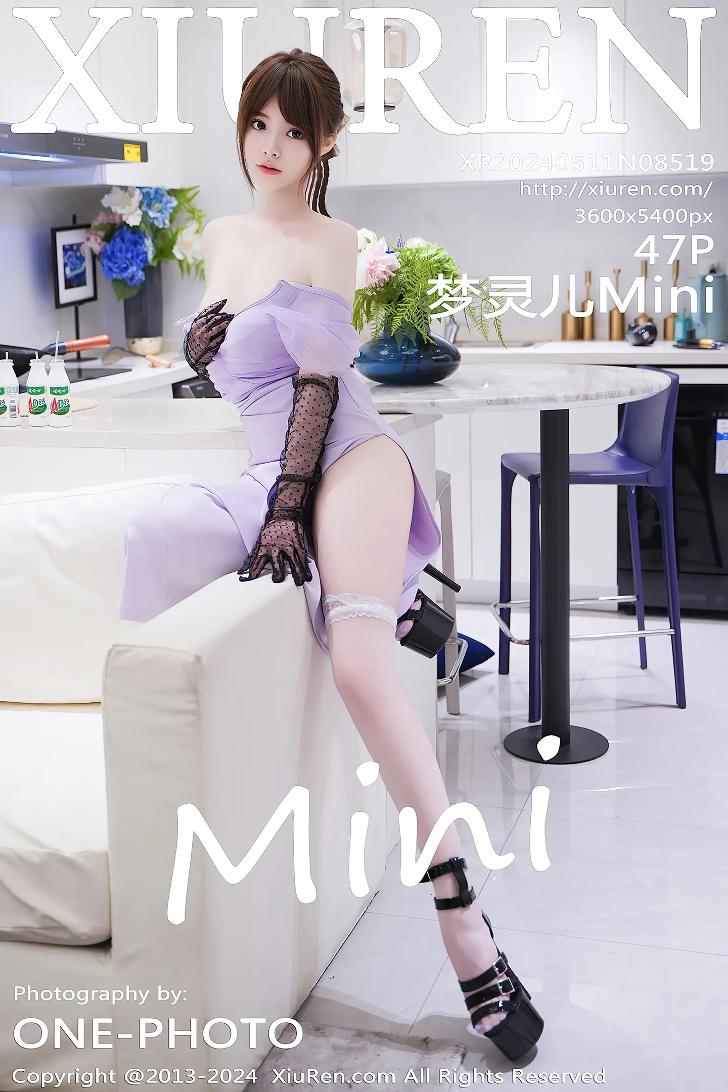 [XiuRen秀人网]No.8519_模特梦灵儿Mini性感紫色连衣长裙配白丝袜秀惹火身段诱惑写真47P-秀人网 - XiuRen.Space